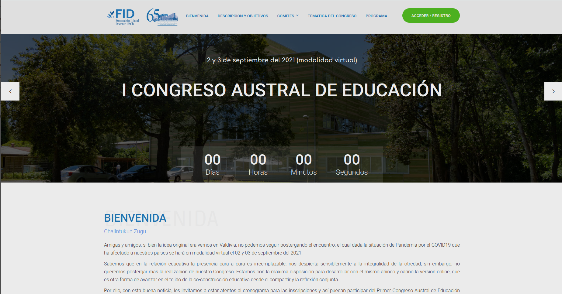 Webapp I Congreso Austral Educación